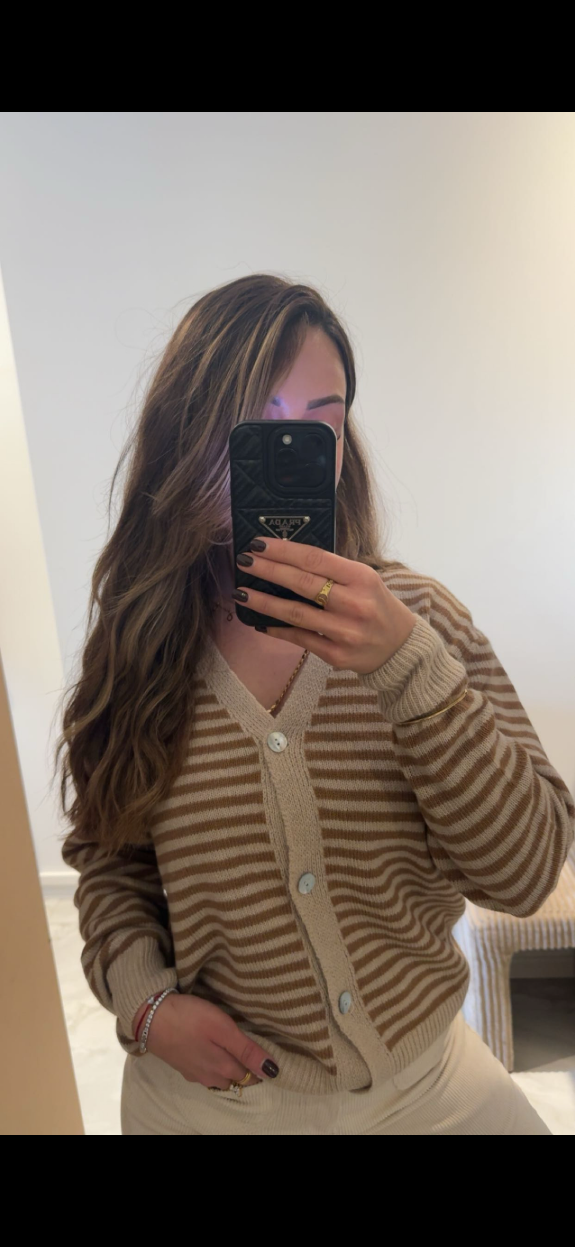 Cardigan élégant à rayures avec boutons